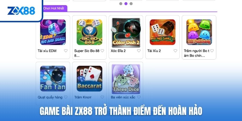 Game bài ZX88 trở thành điểm đến hoàn hảo